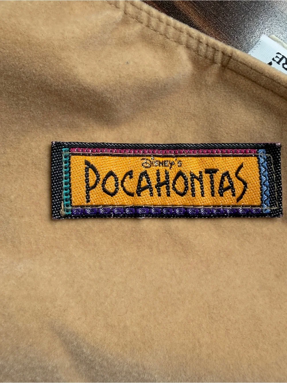 90s Disney Store Pocahontas Costume 2T-4T Fringed One Shoulder Belted Tunic